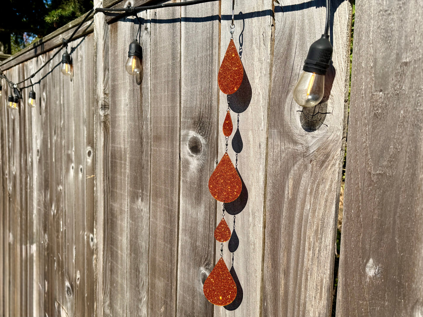 Orange glitter sundrop suncatcher / mobile