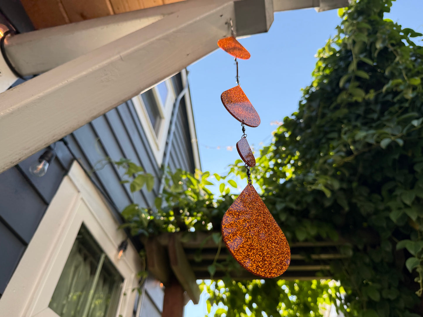 Orange glitter sundrop suncatcher / mobile