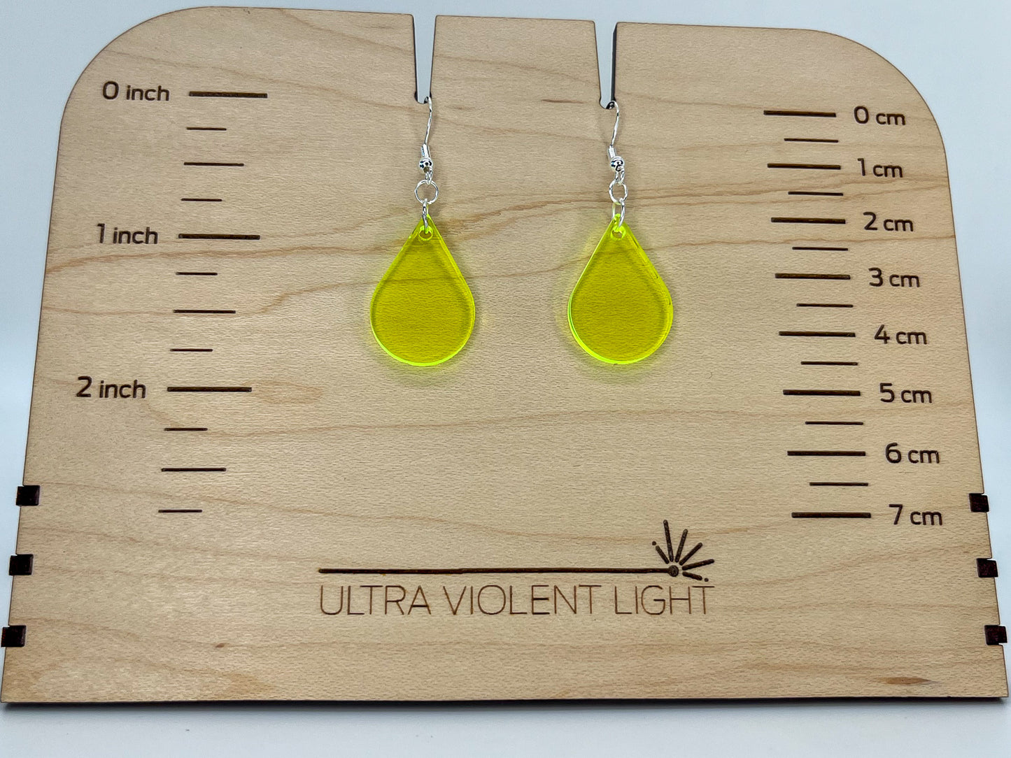 Single sundrop hook earrings, florescent