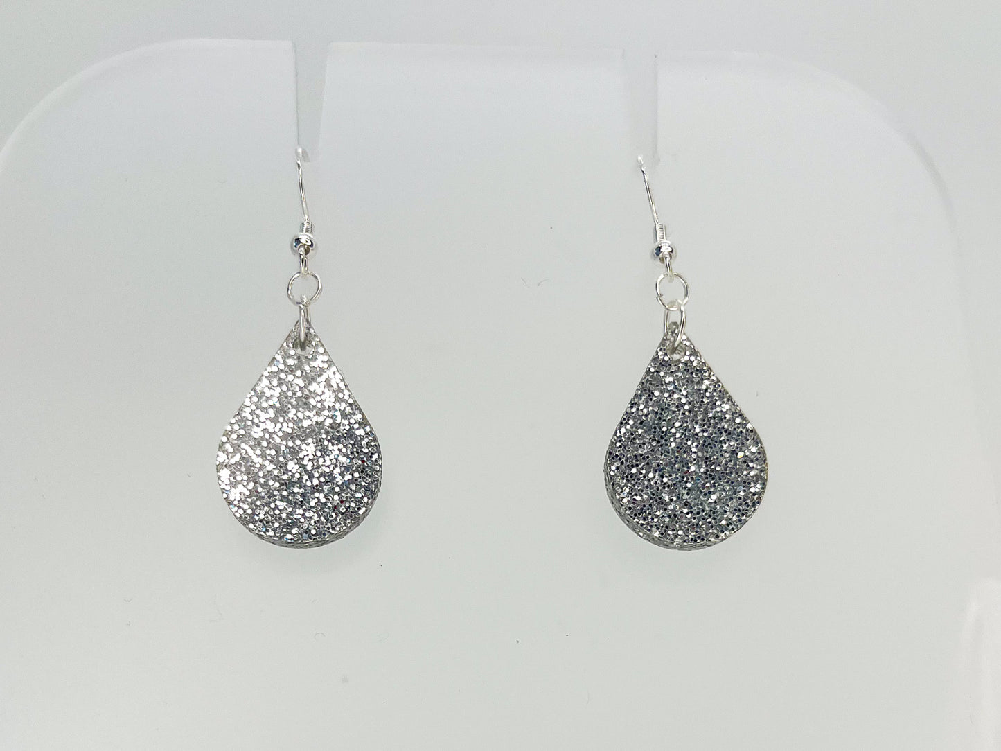 Single sundrop hook earrings, glitter