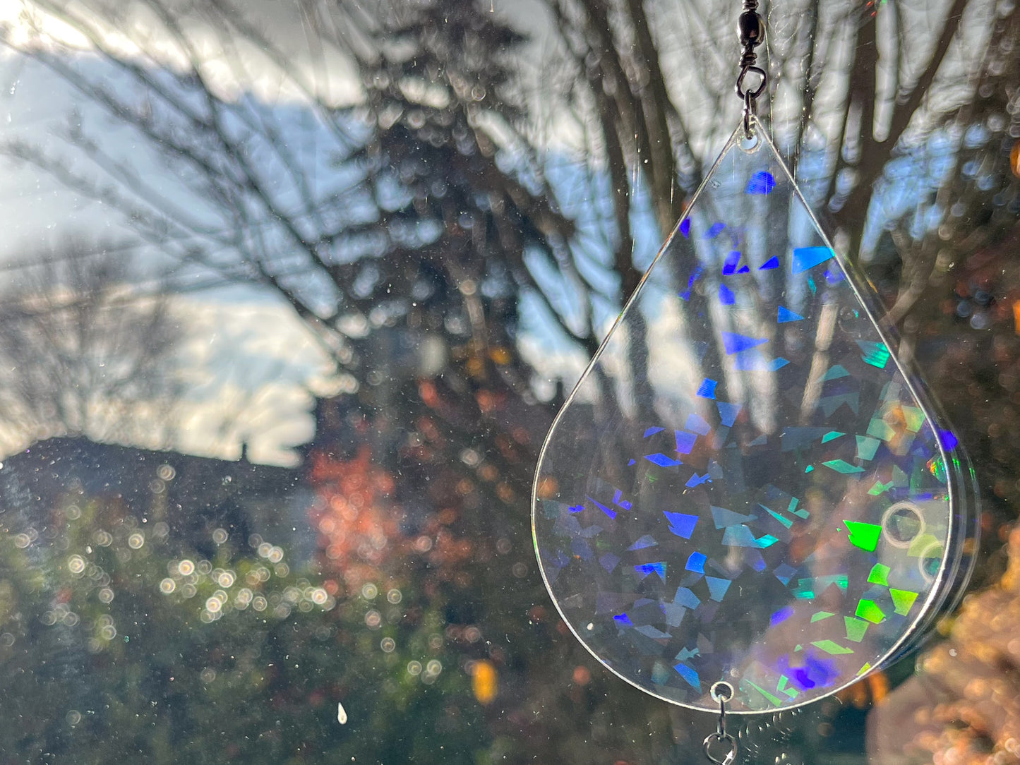 Sundrop suncatcher / mobile, Holographic Crystal