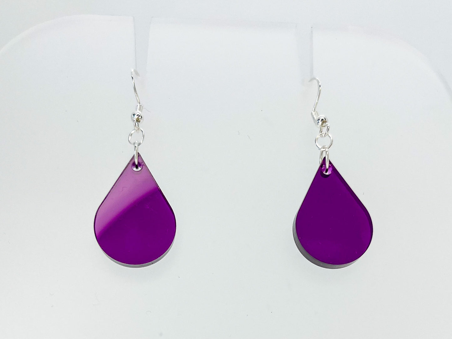 Purple single sundrop hook dangle earrings