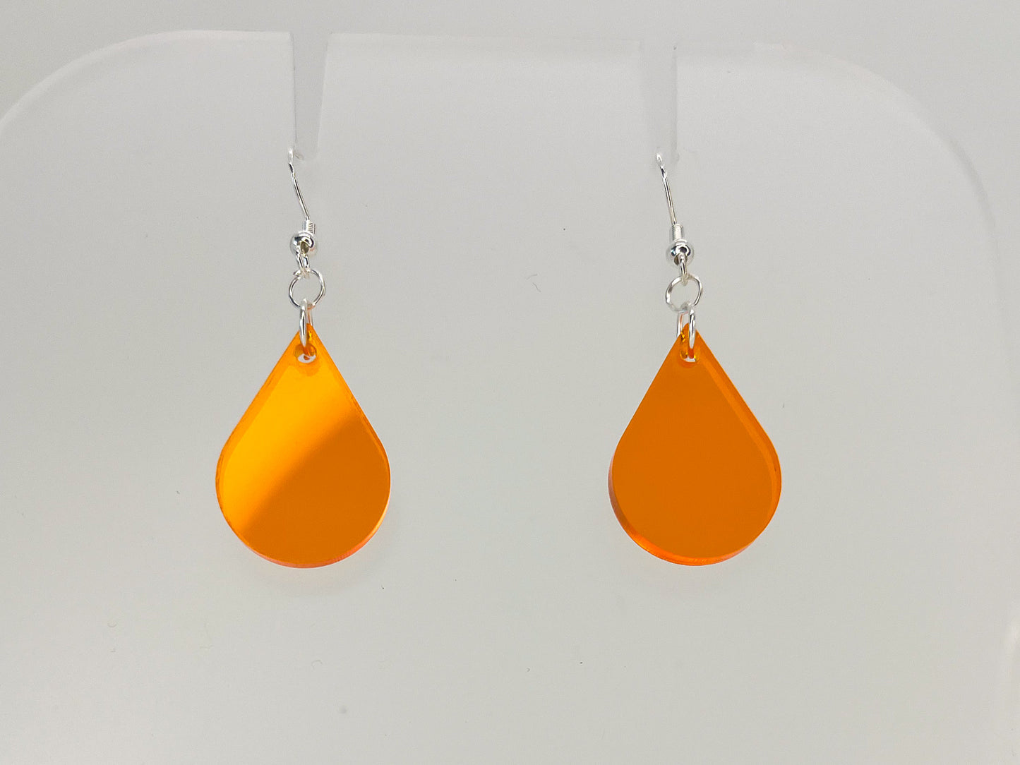 Orange single sundrop hook dangle earrings