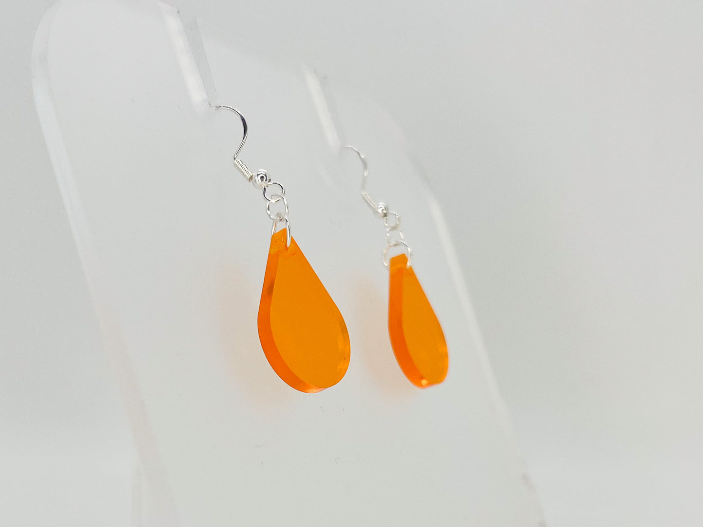 Orange single sundrop hook dangle earrings