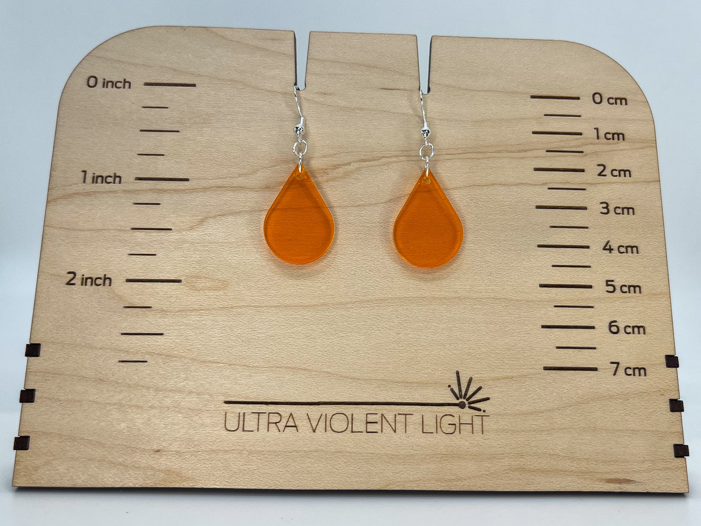 Orange single sundrop hook dangle earrings