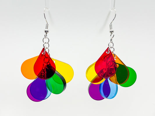 Multicolor Sundrop rainbow dangle earrings