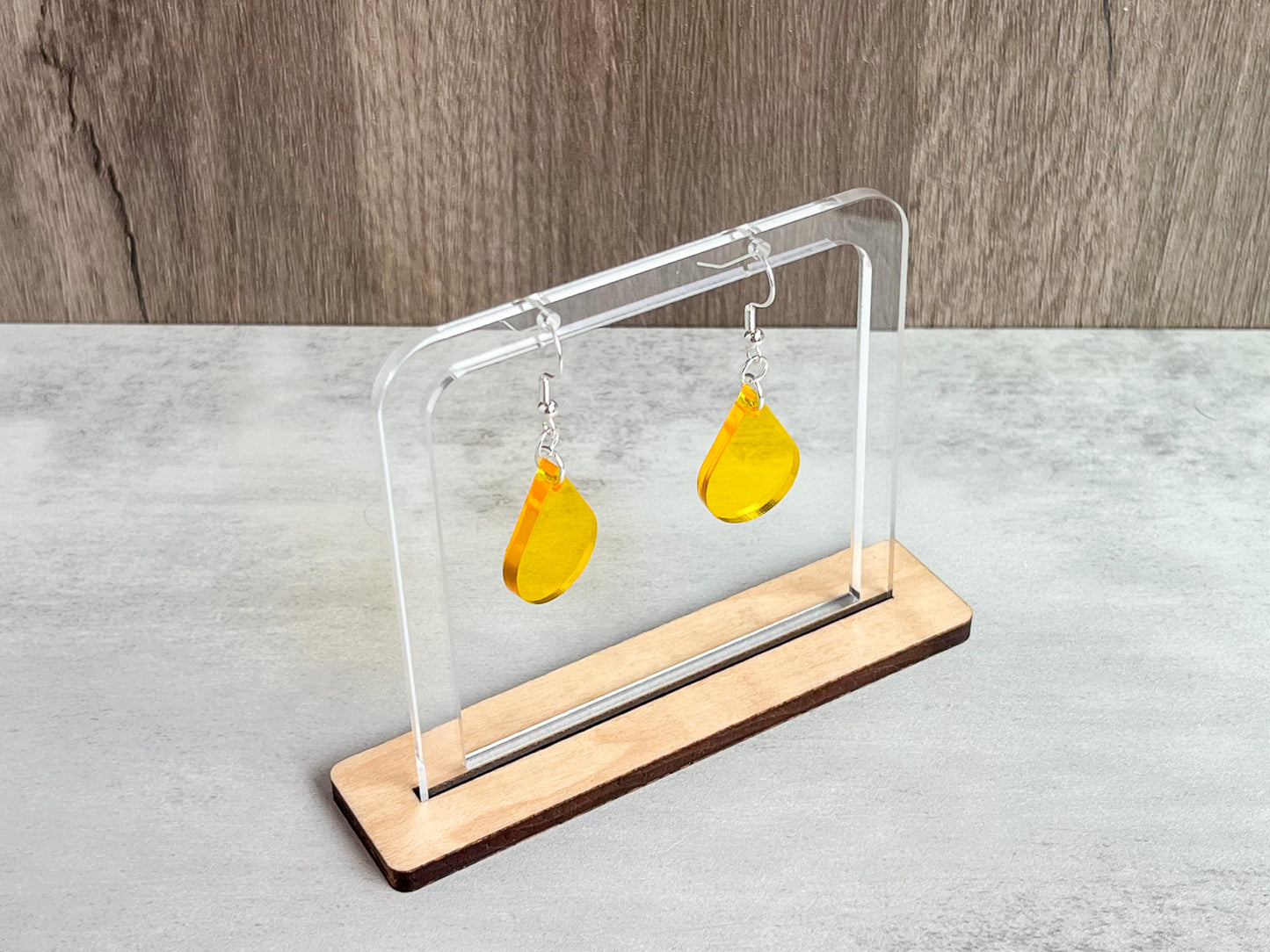 Yellow single sundrop hook dangle earrings
