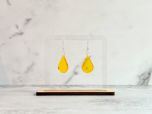 Yellow single sundrop hook dangle earrings