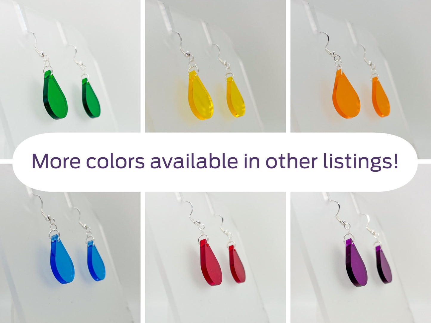 Green single sundrop hook dangle earrings
