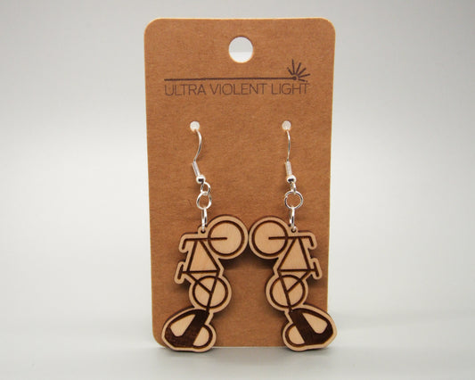 Bicycle with trailer earrings