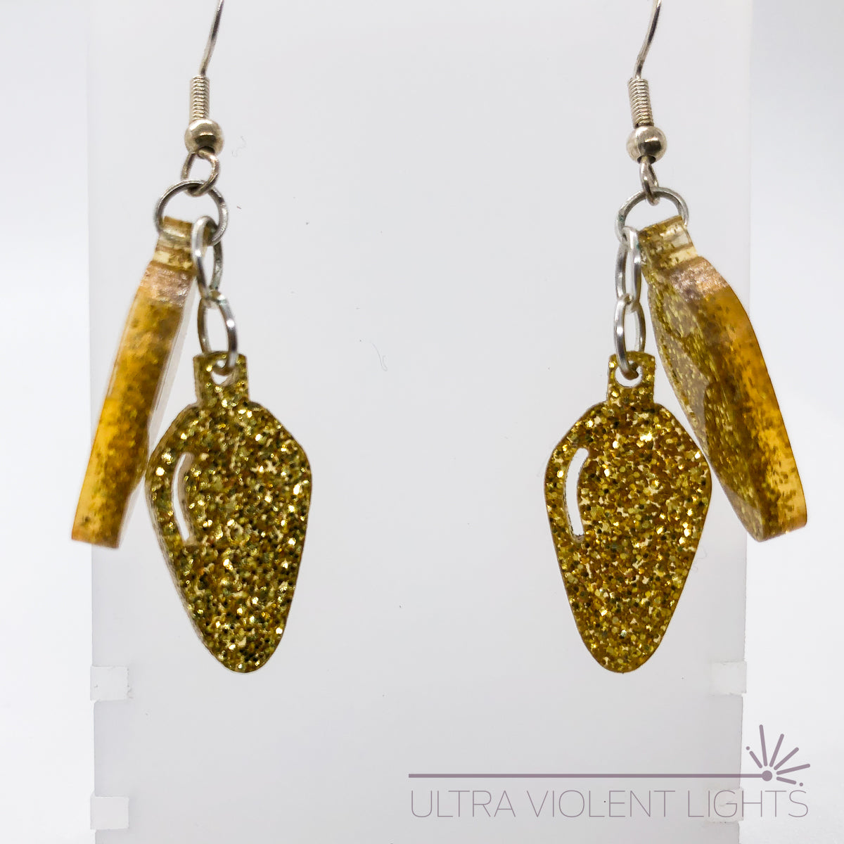 Glitter Light Bulb Hook Earrings