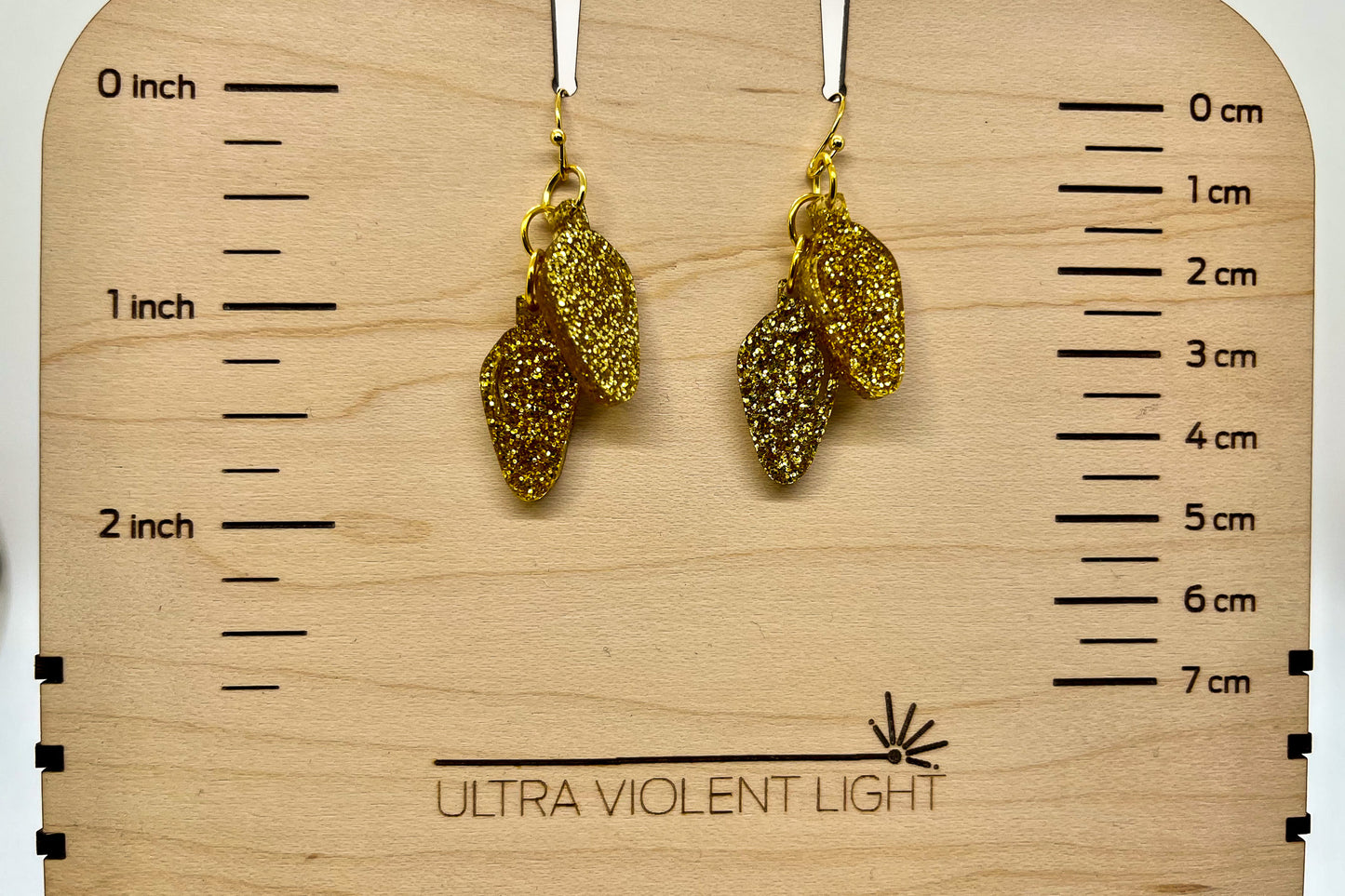 Glitter Light Bulb Hook Earrings