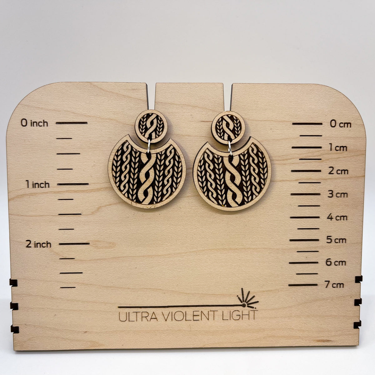 Knitting cable earrings