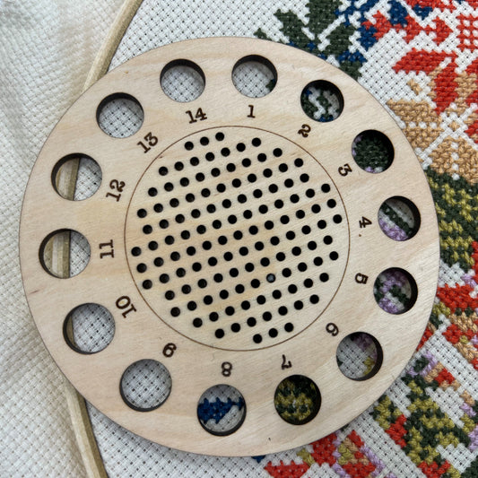 Stitchable embroidery floss organizer