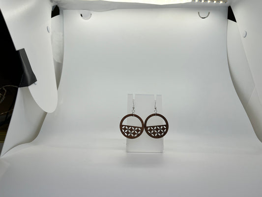 Lattice half-circle earrings