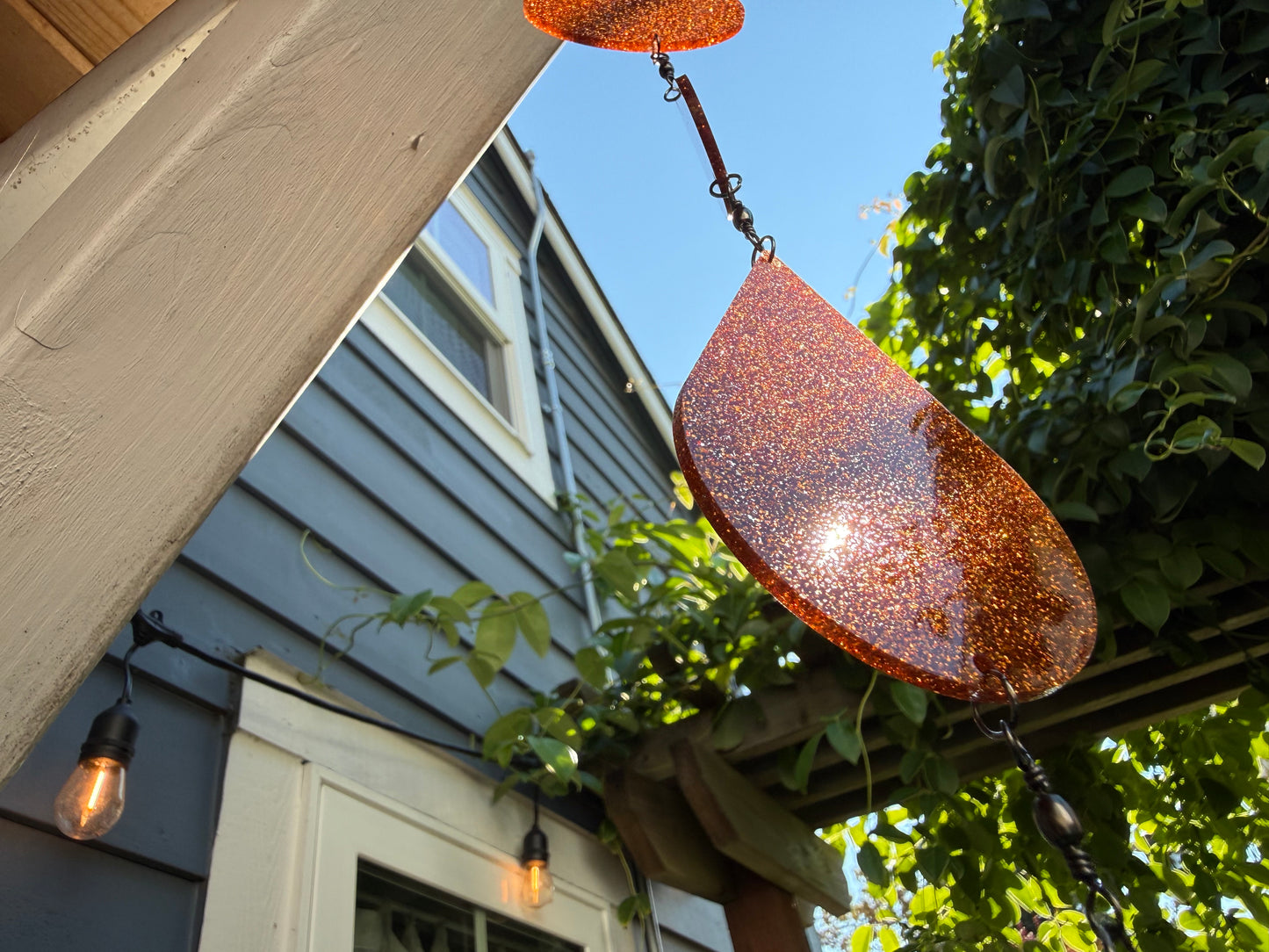 Orange glitter sundrop suncatcher / mobile