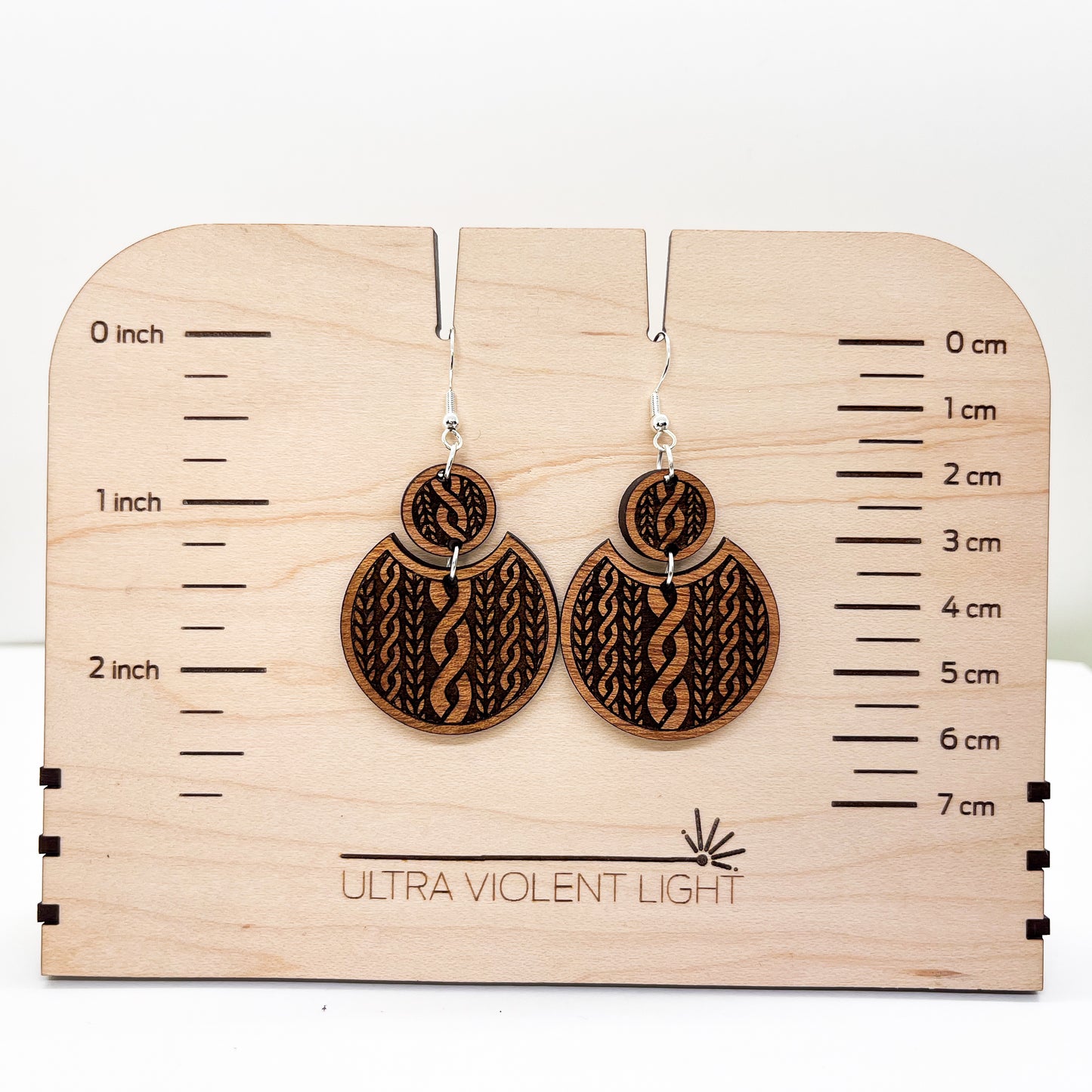 Knitting cable earrings