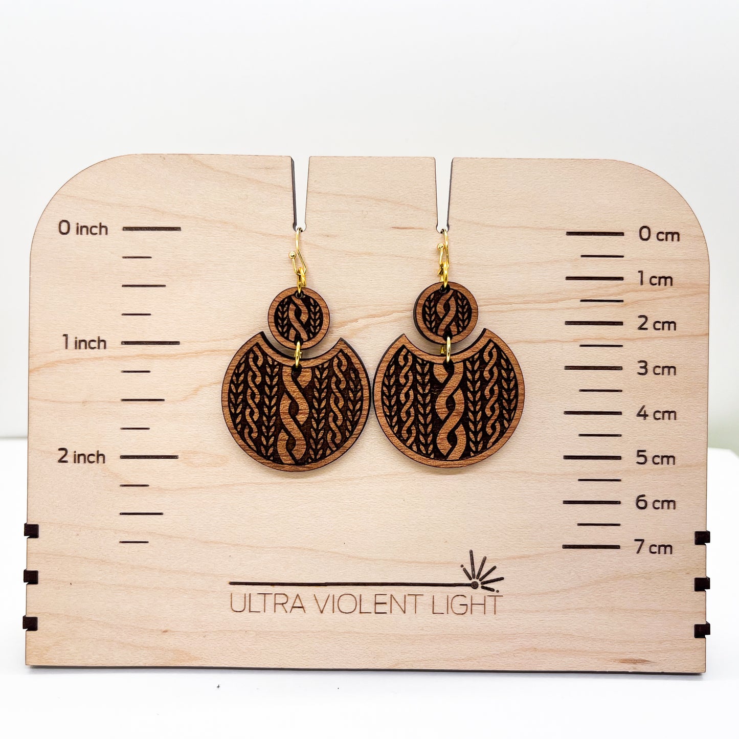 Knitting cable earrings