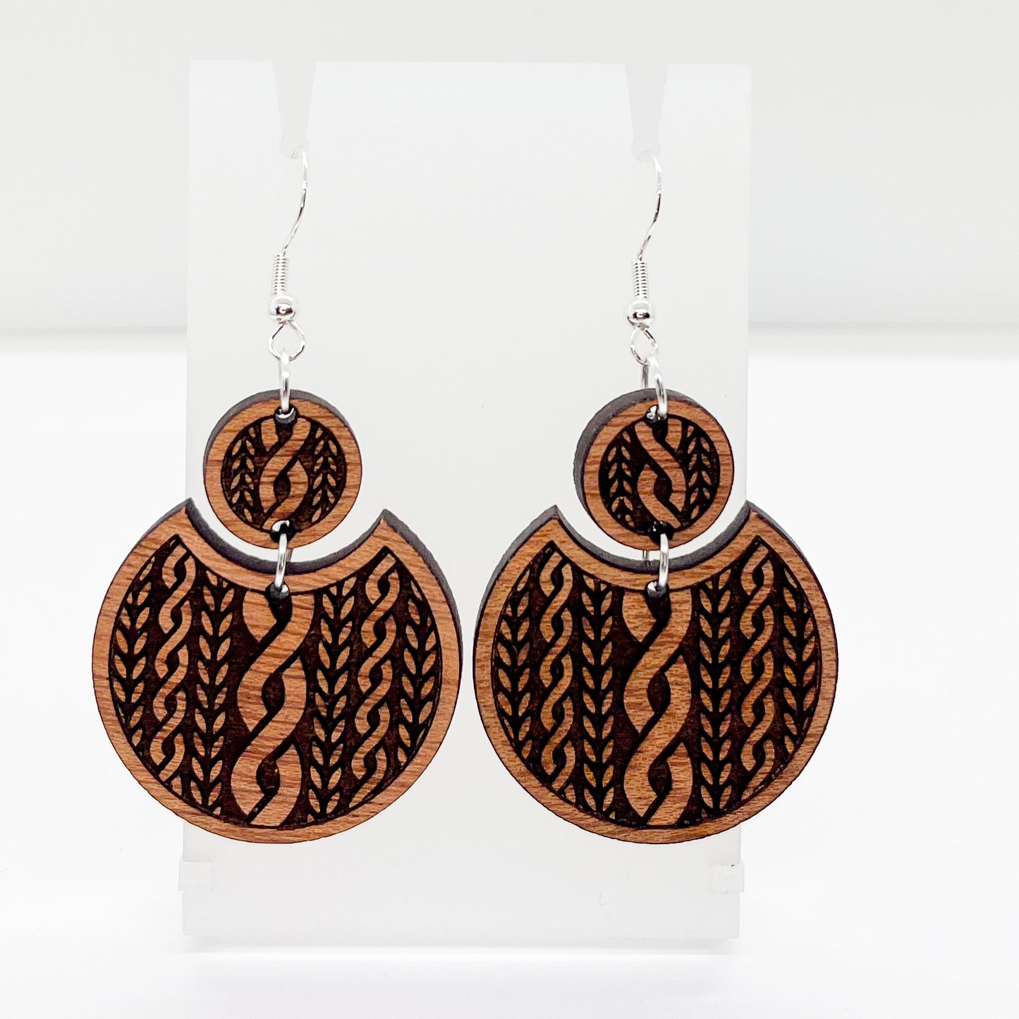 Knitting cable earrings