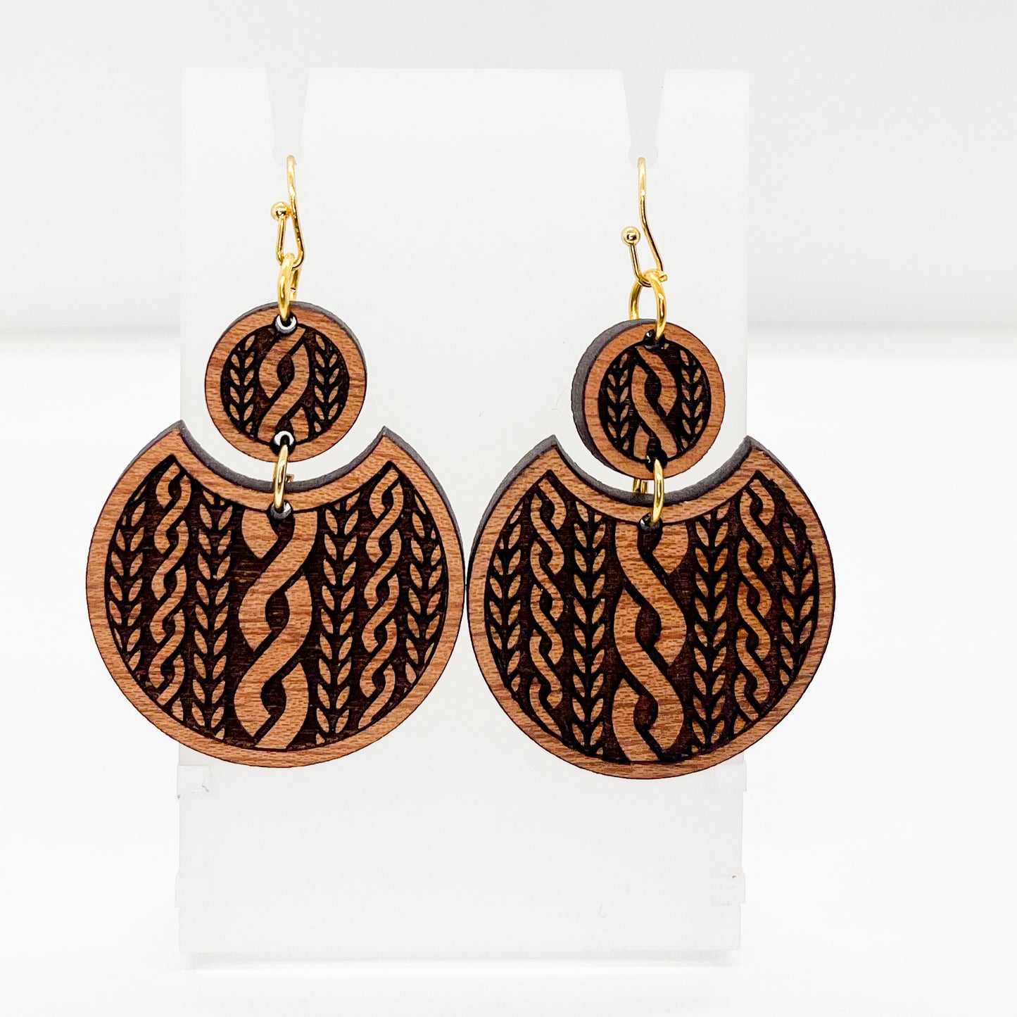 Knitting cable earrings