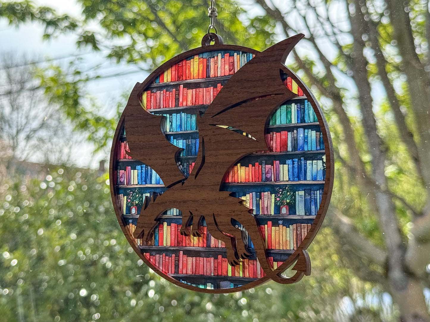 Suncatcher - Dragon with books