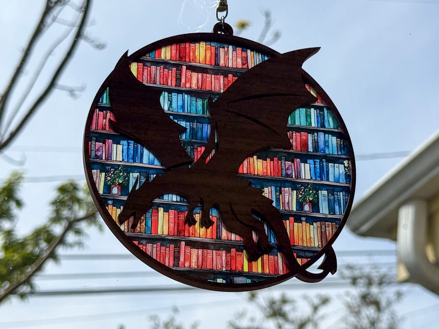 Suncatcher - Dragon with books