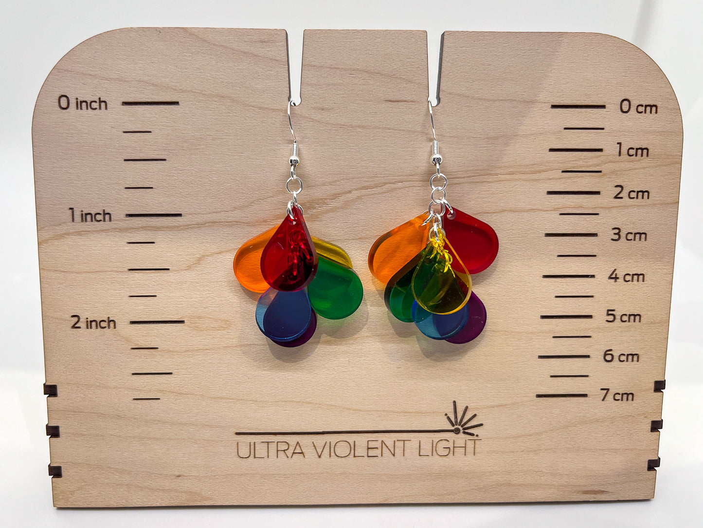 Multicolor Sundrop rainbow dangle earrings