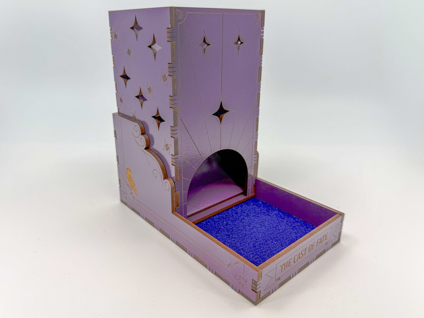 Celestial gothic tarot-inspired collapsible dice tower