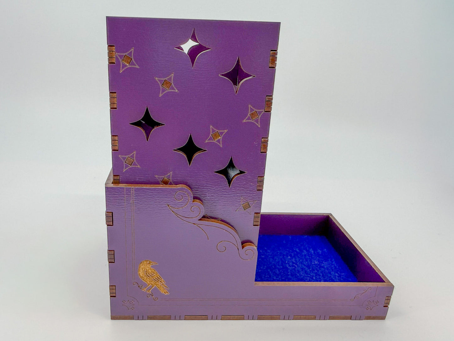 Celestial gothic tarot-inspired collapsible dice tower