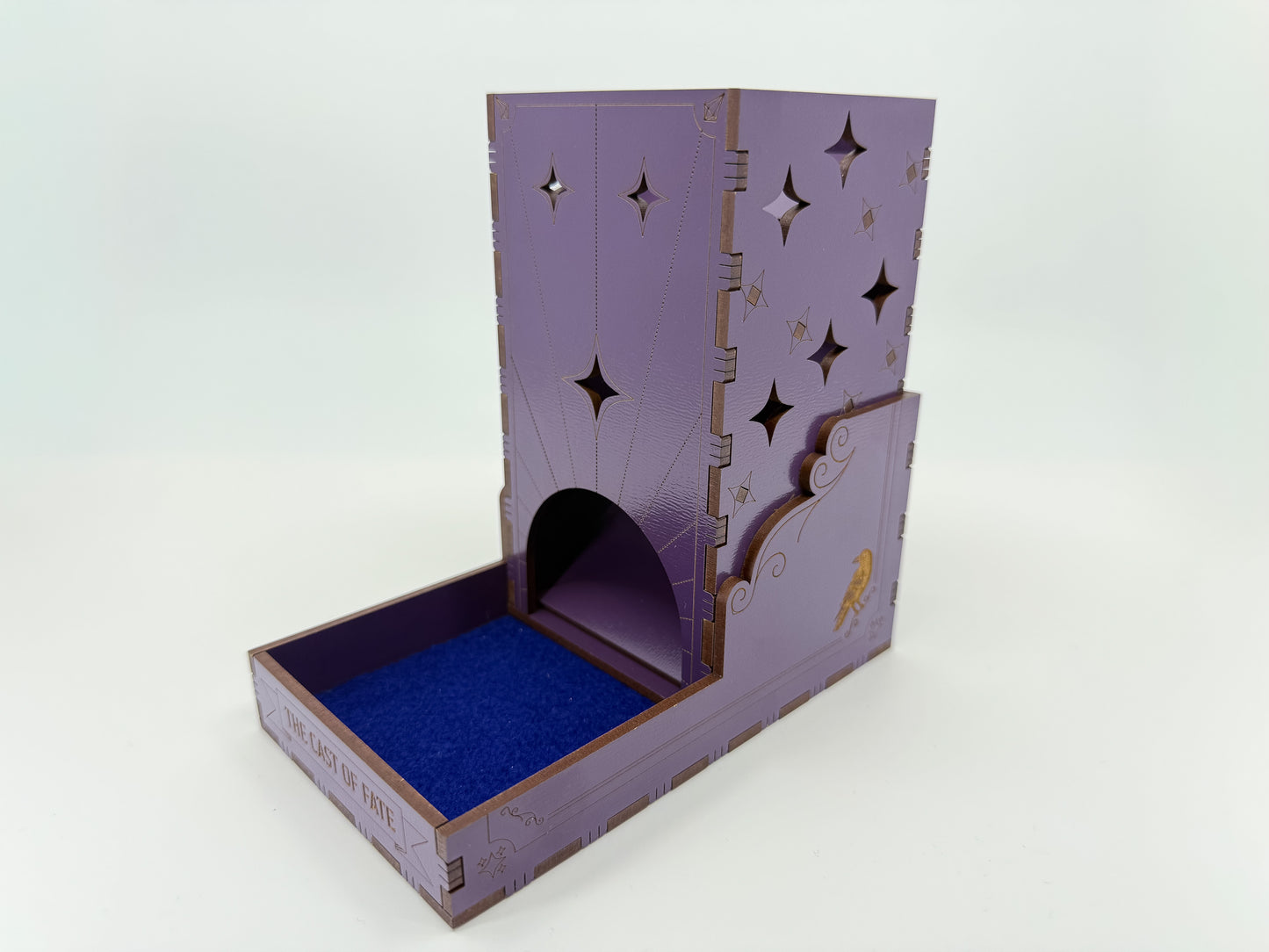 Celestial gothic tarot-inspired collapsible dice tower