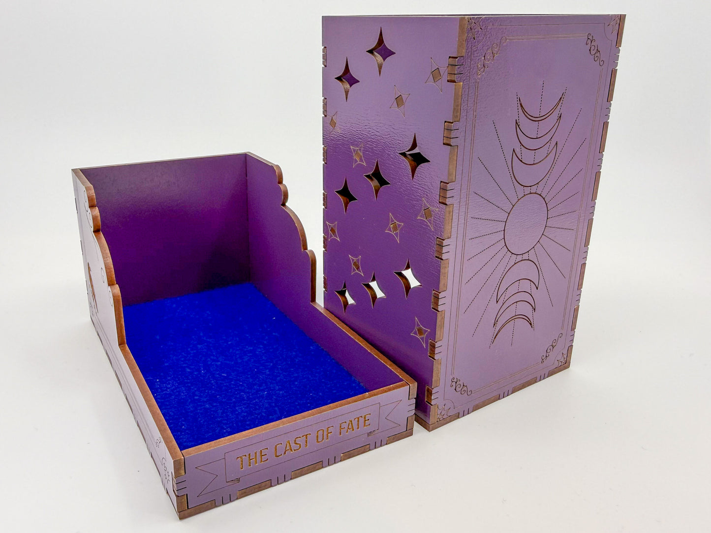 Celestial gothic tarot-inspired collapsible dice tower