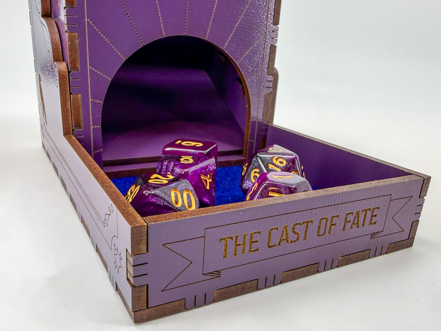 Celestial gothic tarot-inspired collapsible dice tower