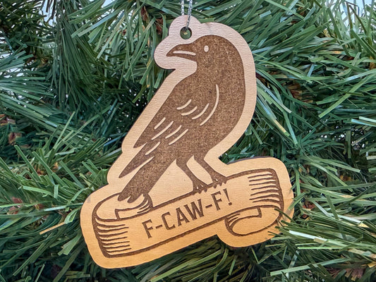 Crow F-caw-F Christmas ornament