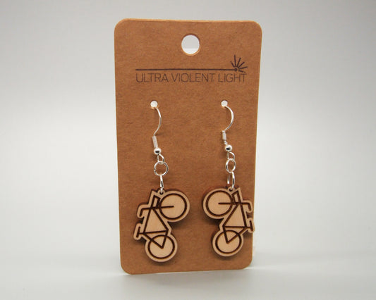 Bicycle with basket earrings