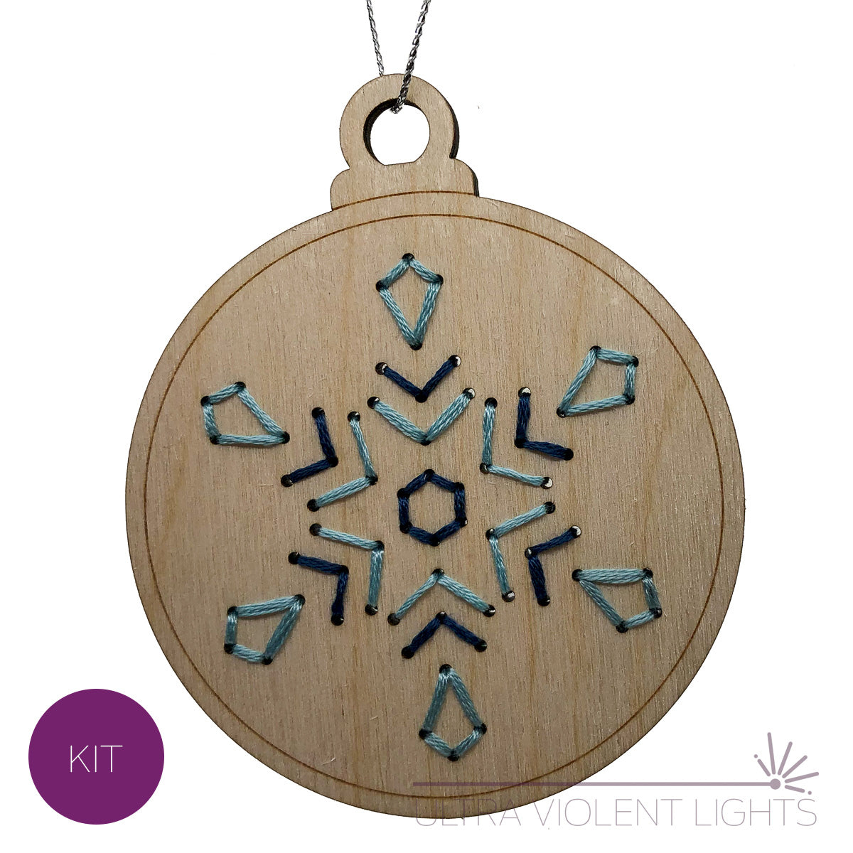 Snowflake wooden embroidery ornament