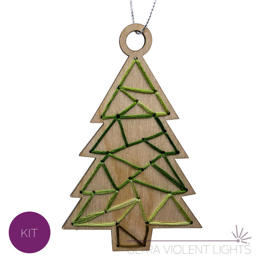 Triangle tree wooden embroidery ornament