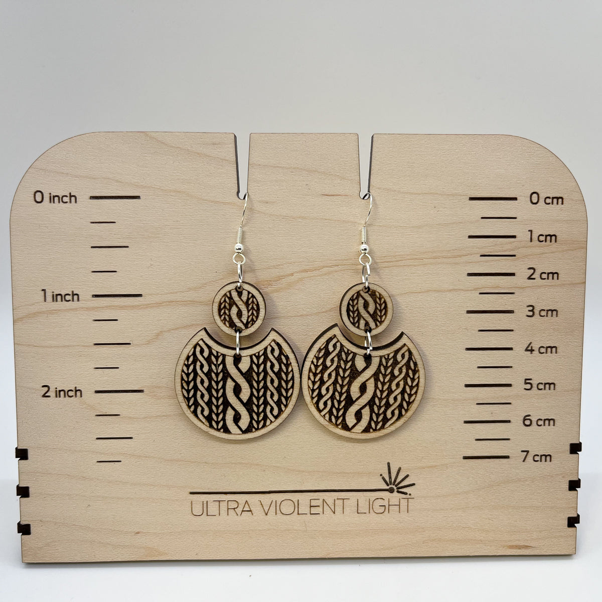 Knitting cable earrings